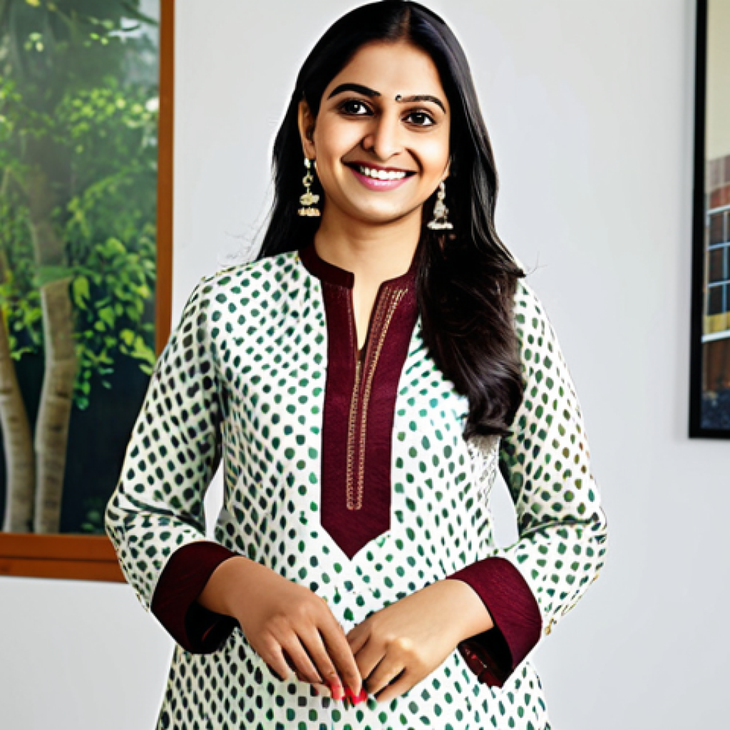 글로우 스틱과 크림 하이라이터 차이 - **

"A professional Indian woman, fully clothed in a modest and elegant salwar kameez, smiling warml...