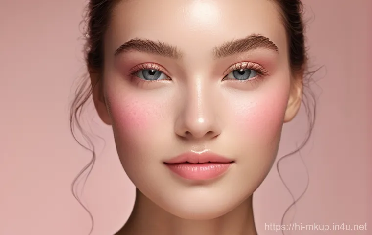 블러셔 스틱과 파우더 블러셔 차이 - Image Prompt 1: Dewy Blush Stick for Natural Radiance**