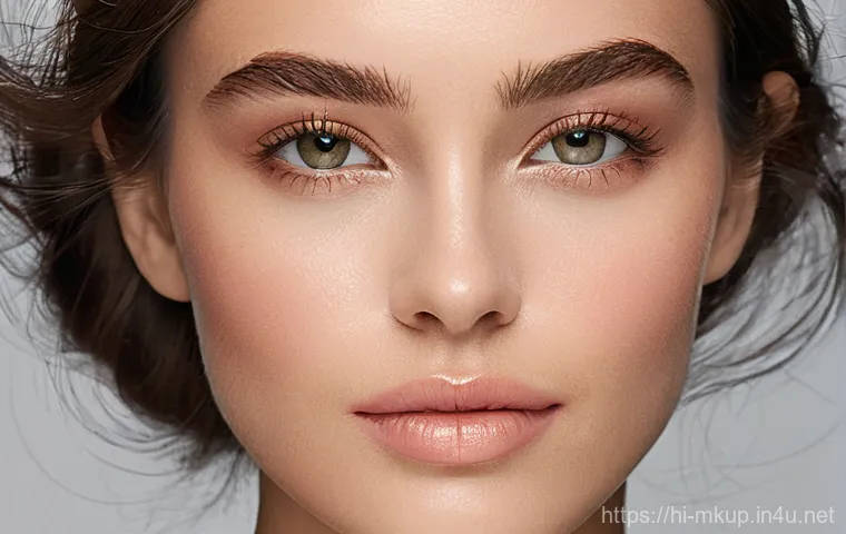 고급스러운 브론저 팔레트 추천 - **Prompt:** A glamorous woman in her late 20s to early 30s, with radiant, healthy skin, elegantly ap...